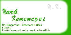 mark kemenczei business card