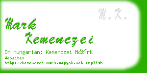 mark kemenczei business card